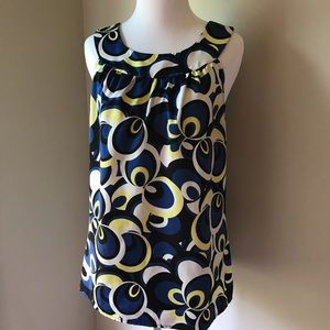 Ann Taylor Silky sleeveless colorful blouse